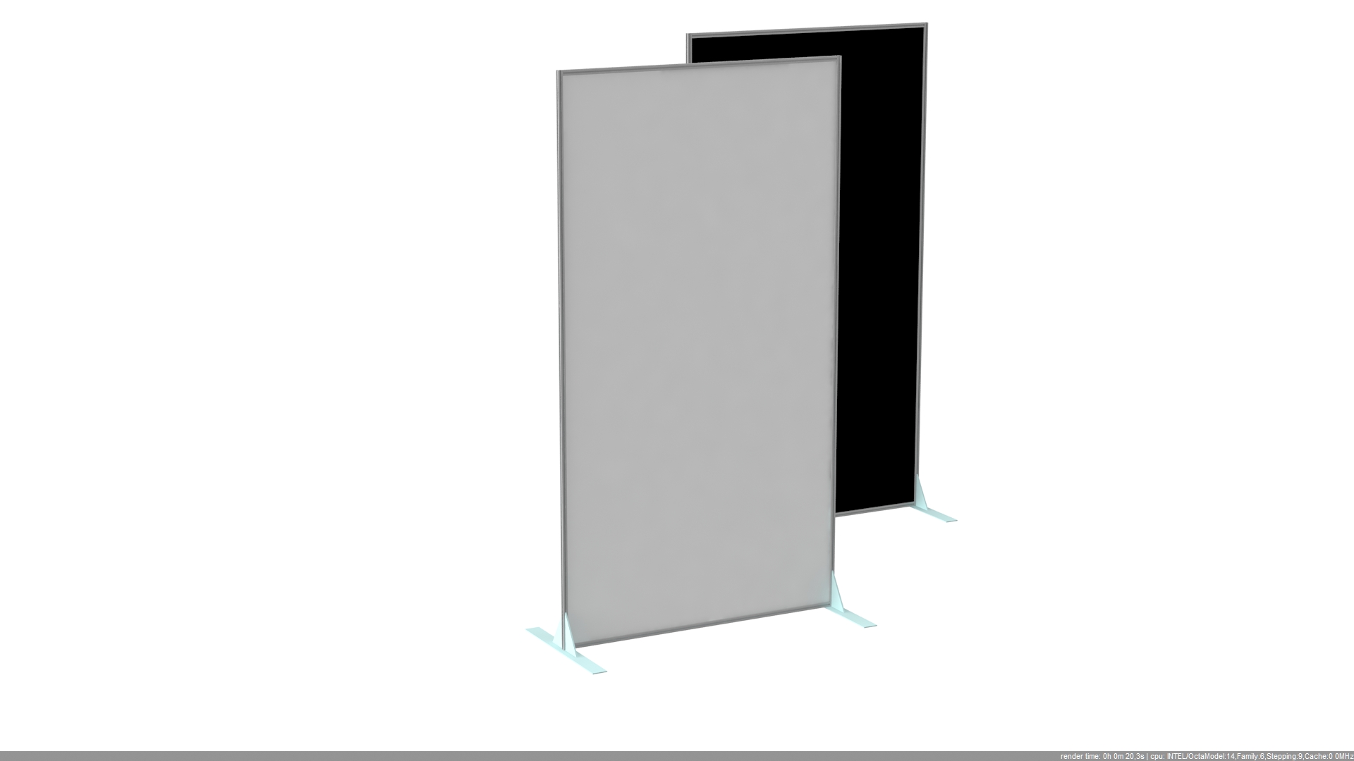 Paravent "Event"  120 x 220 eine Seite schwarz, eine Seite weiss (zzgl. Fuß)